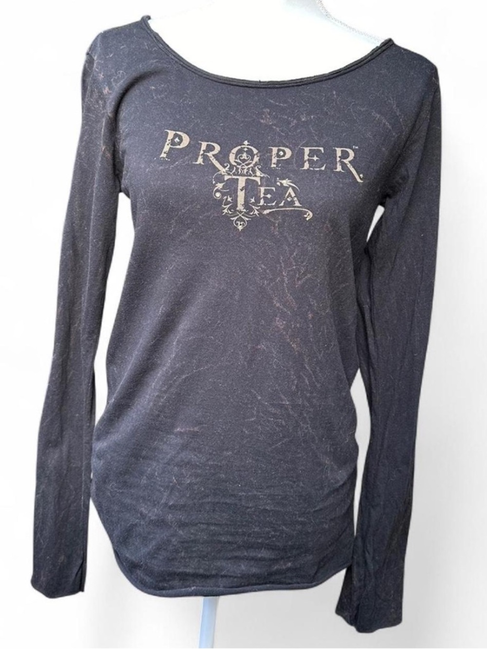 Women's Long Sleeve Black Graphic Tee